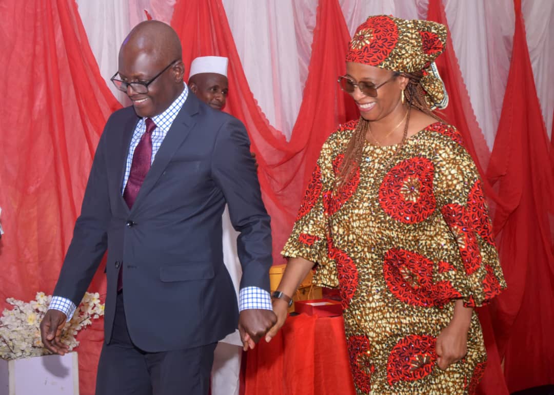 Haroun Harry Audu with his wife, Marie Alake Audu